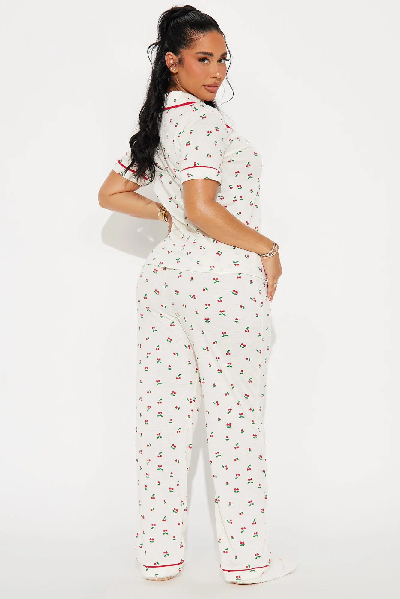 Cherry Cutie PJ Pant Set - White/combo sold by Fashion Nova product image thumbnail 4