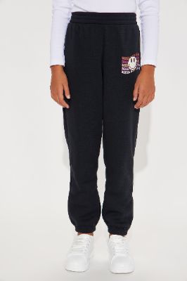 Mini Better Days Ahead Fleece Jogger - Black made by Fashion Nova