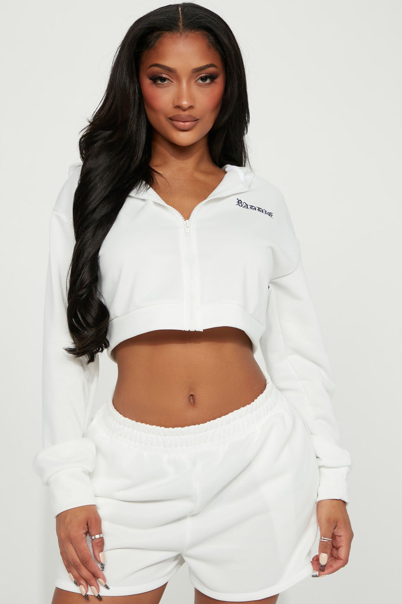 Baddies Club Lounge Short Set - White sold by Fashion Nova product image thumbnail 2
