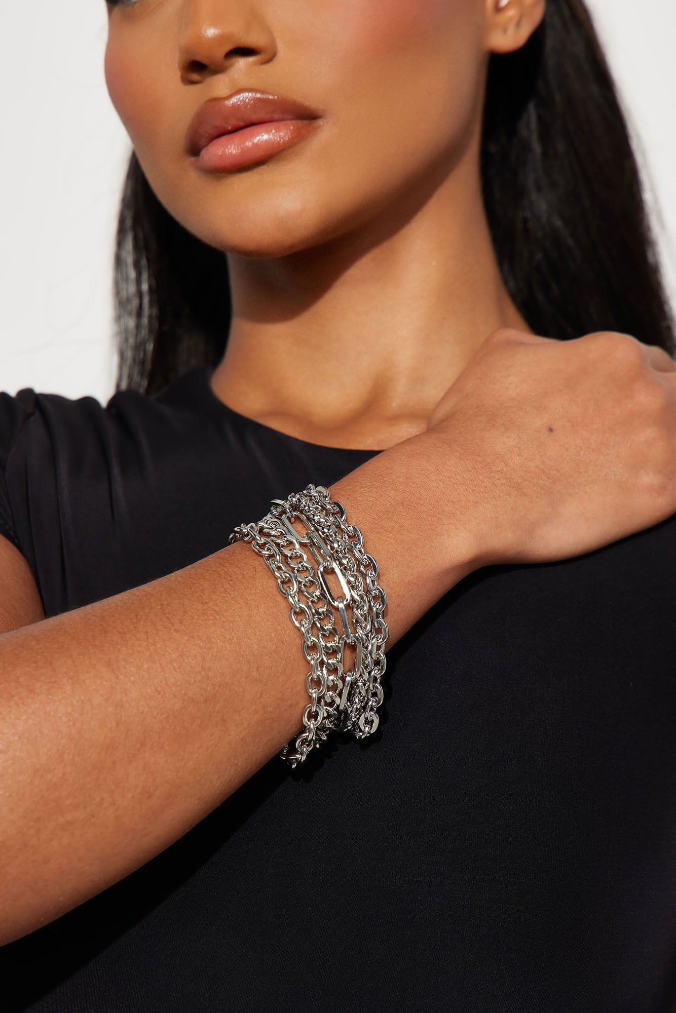Rock And Roll Baddie Bracelet - Silver sold by Fashion Nova