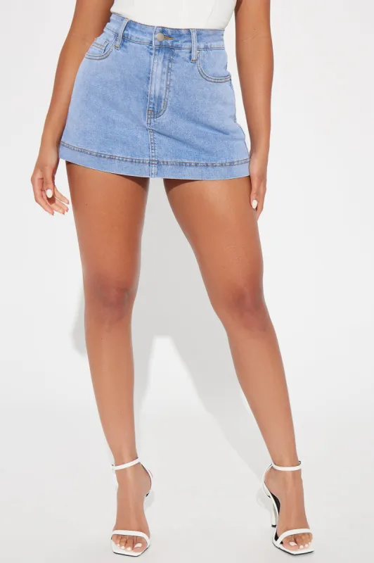 Taylor Denim Skort - Light Wash sold by Fashion Nova