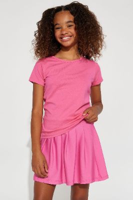 Mini Lily Crew Neck Top - Neon Pink sold by Fashion Nova