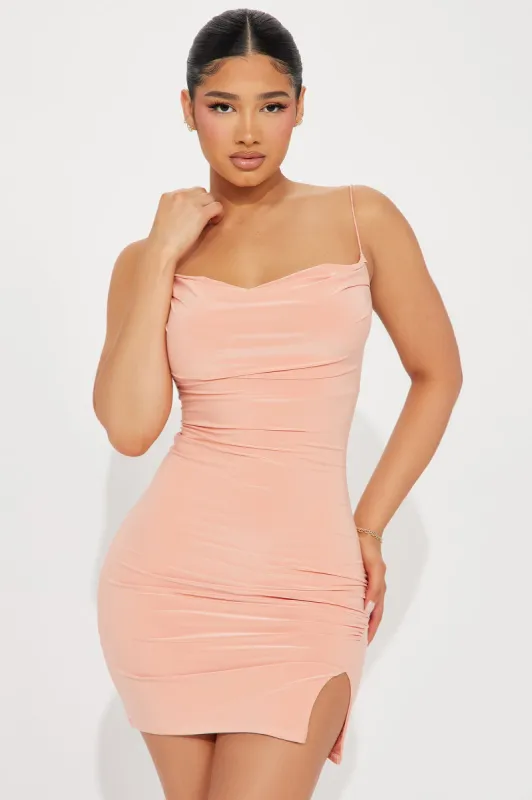 Lana Backless Mini Dress - Peach sold by Fashion Nova