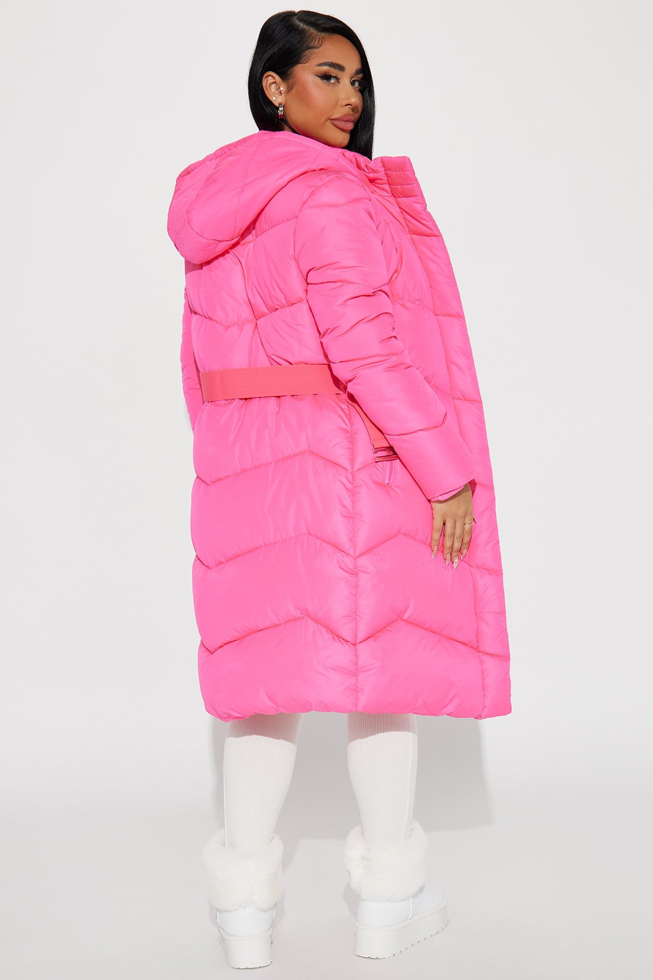 Snow Style Belted Puffer Jacket - Hot Pink sold by Fashion Nova product image thumbnail 3