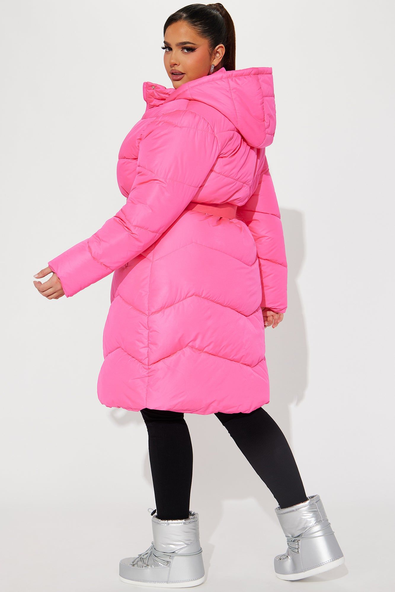 Snow Style Belted Puffer Jacket - Hot Pink sold by Fashion Nova product image thumbnail 6