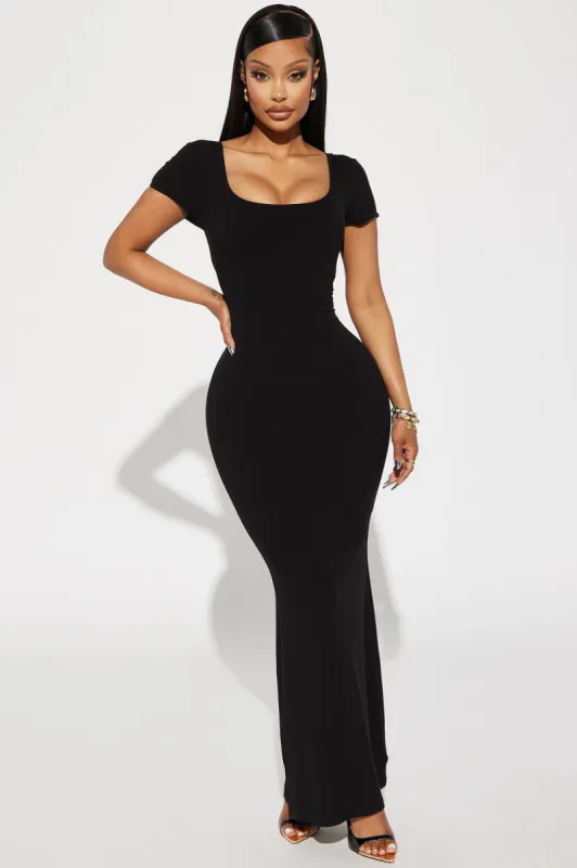 Adriana Shapewear Maxi Dress - Black sold by Fashion Nova