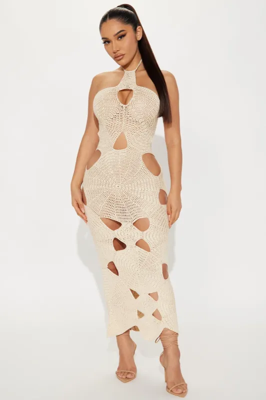 Bungalow Crochet Midi Dress - Cream sold by Fashion Nova