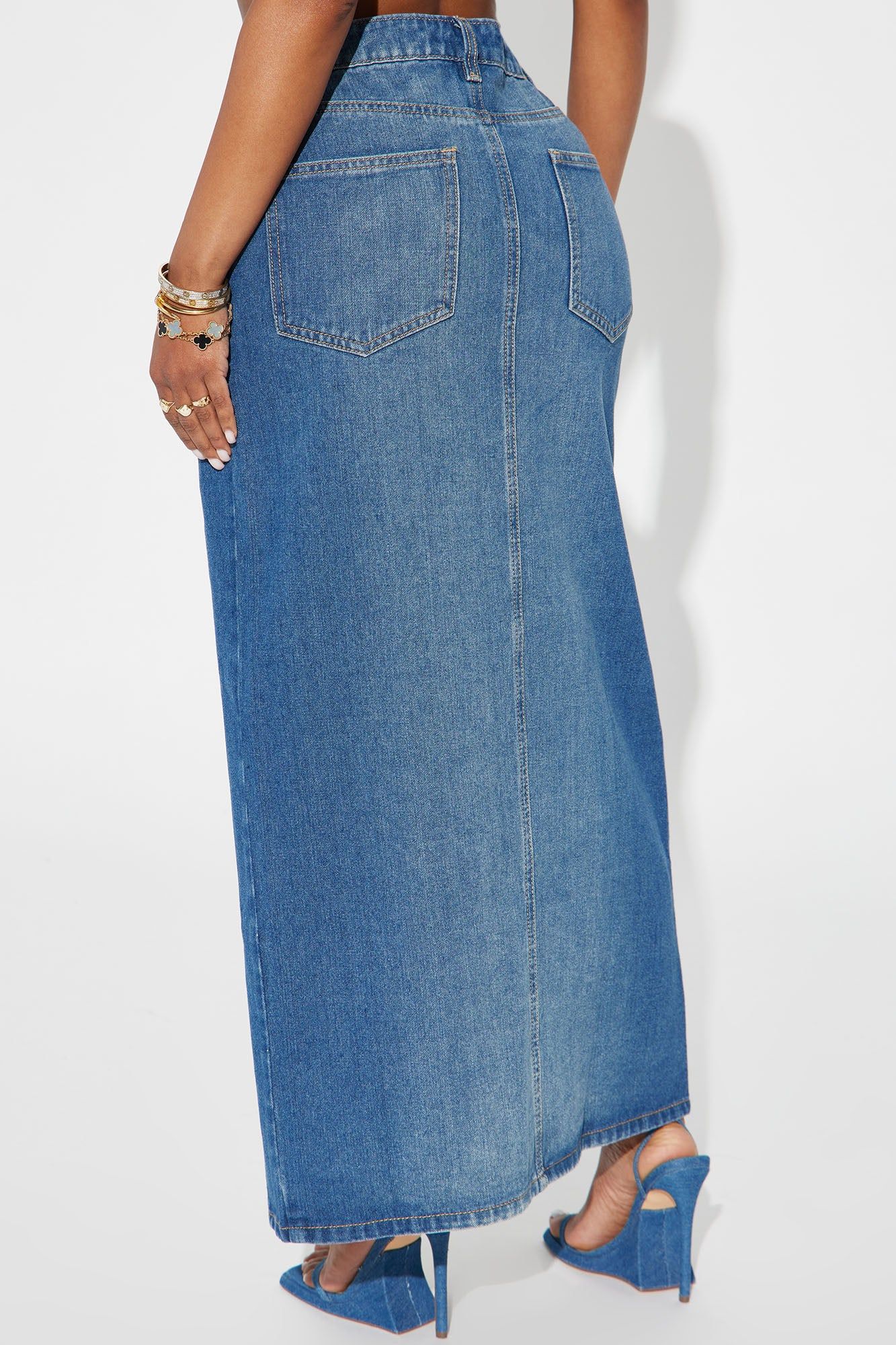 Center Of It All Slit Maxi Skirt - Dark Wash sold by Fashion Nova product image thumbnail 3