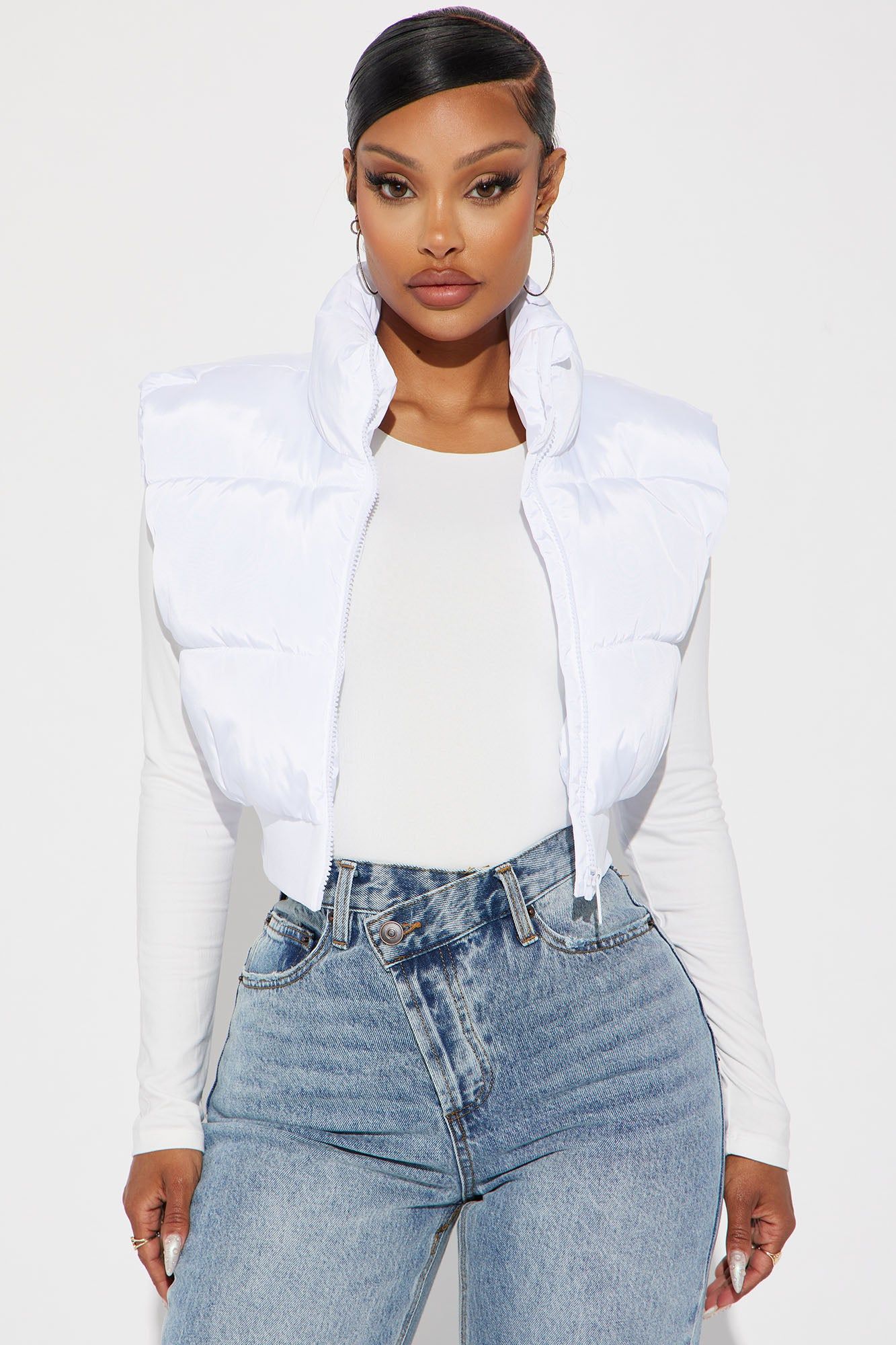 Winter Date Puffer Vest - White sold by Fashion Nova