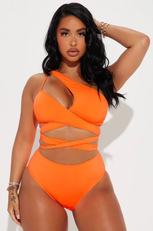 Sipping On Coconuts Strappy Cutout 2 Piece Bikini - Orange sold by Fashion Nova