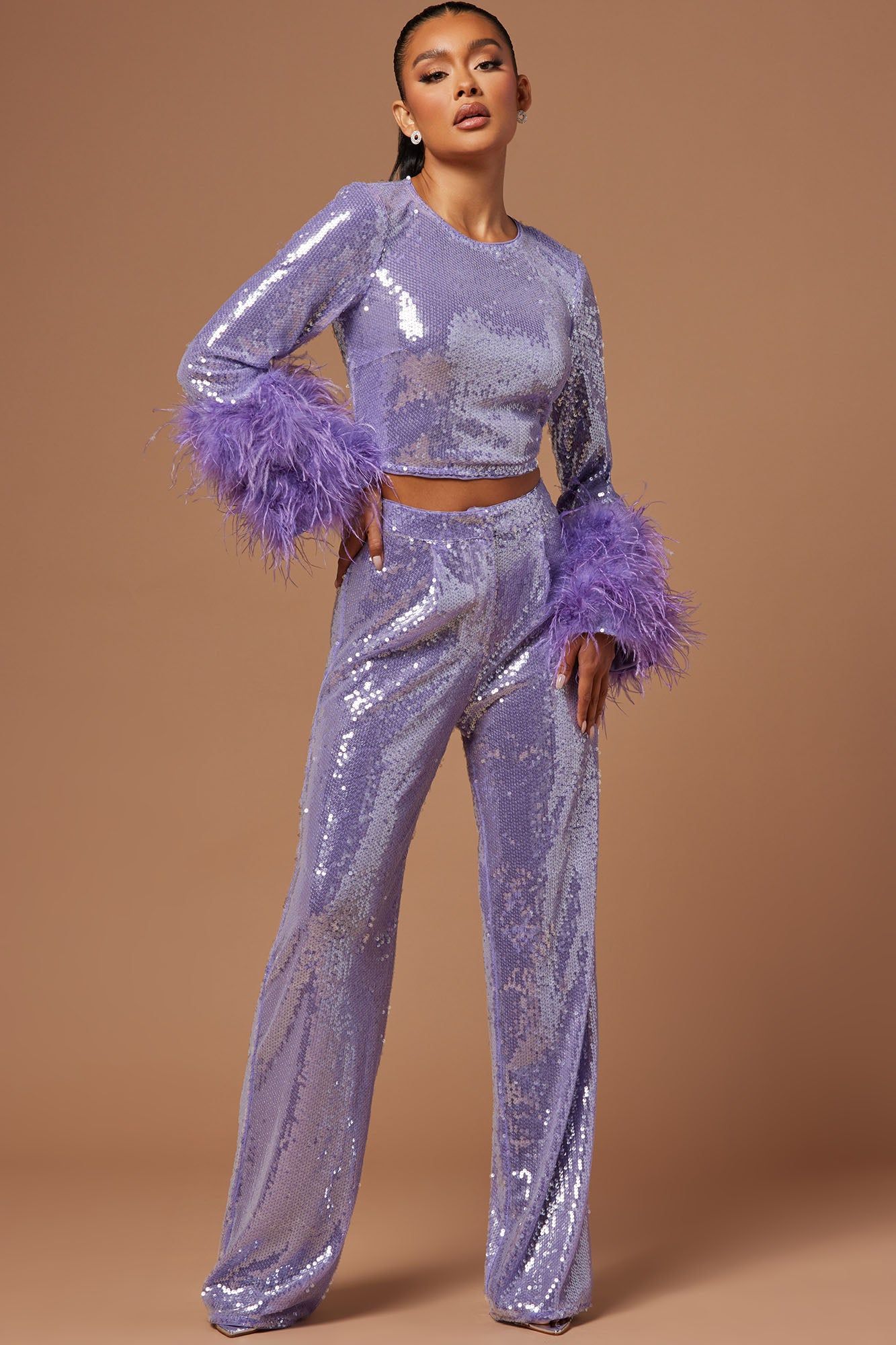 Sofia Sequin Crop Top - Lavender sold by Fashion Nova product image thumbnail 3