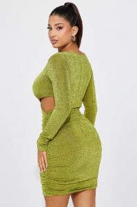 Stepping Out Slinky Mini Dress - Chartreuse sold by Fashion Nova