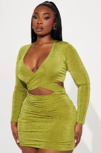 Stepping Out Slinky Mini Dress - Chartreuse sold by Fashion Nova