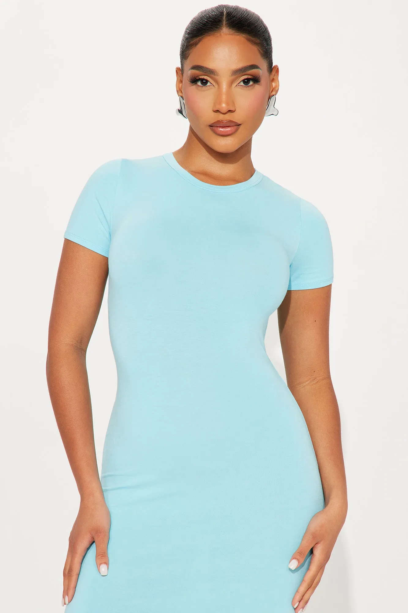 Sarahi Short Sleeve Midi Dress - Light Blue sold by Fashion Nova product image thumbnail 2