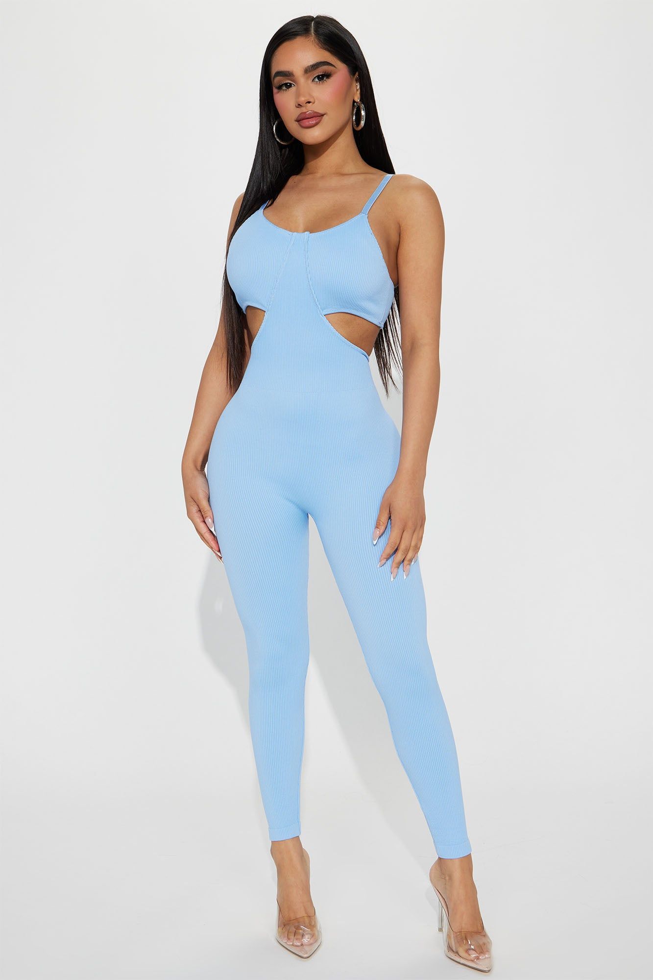 All It Takes Seamless Jumpsuit - Blue sold by Fashion Nova