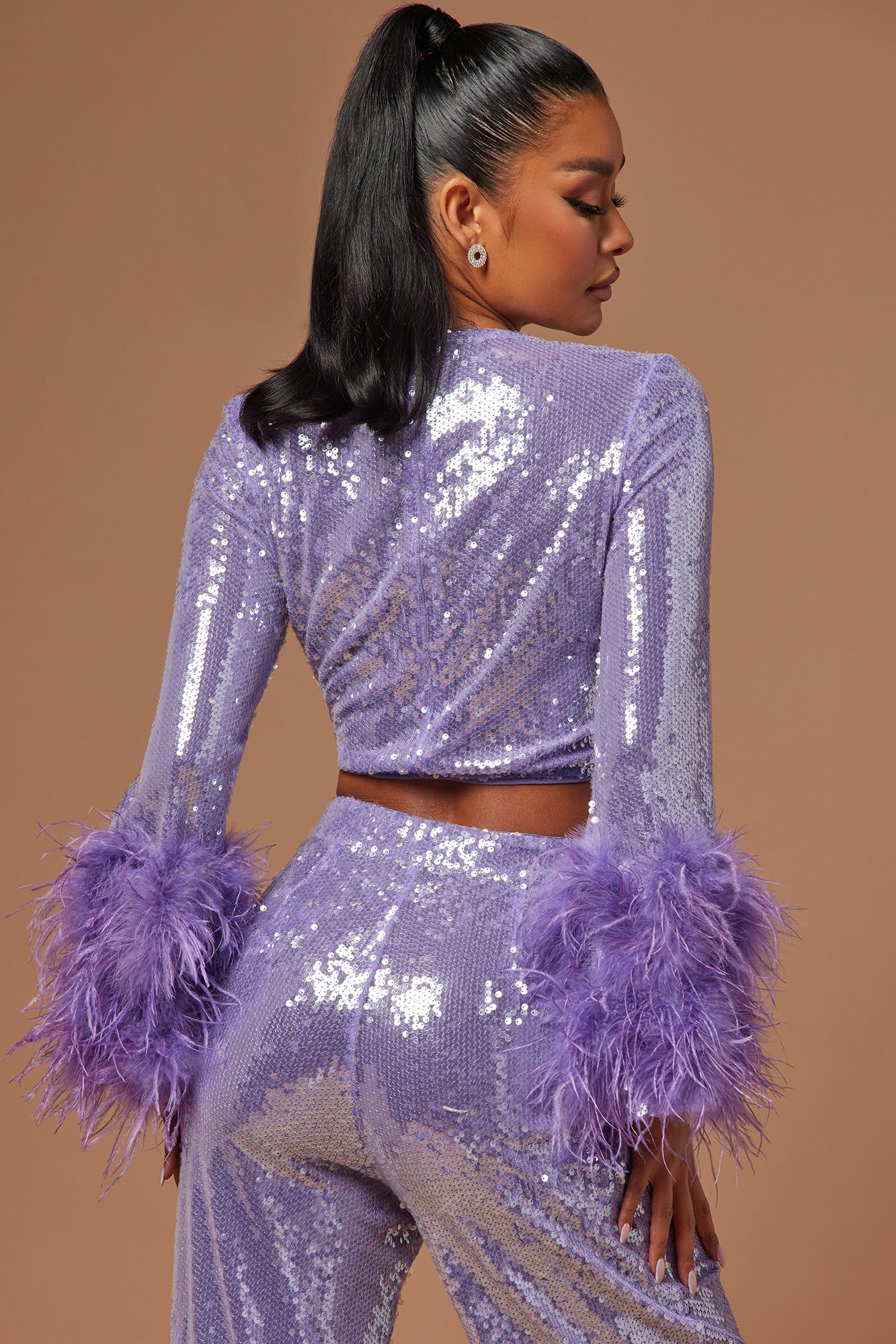 Sofia Sequin Crop Top - Lavender sold by Fashion Nova product image thumbnail 4