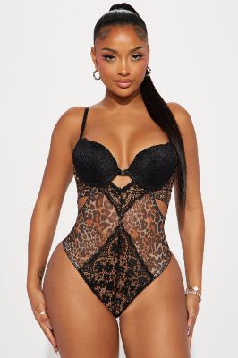 Wild Lover Lace Teddy - Black/combo sold by Fashion Nova