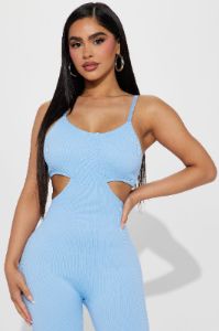 All It Takes Seamless Jumpsuit - Blue sold by Fashion Nova