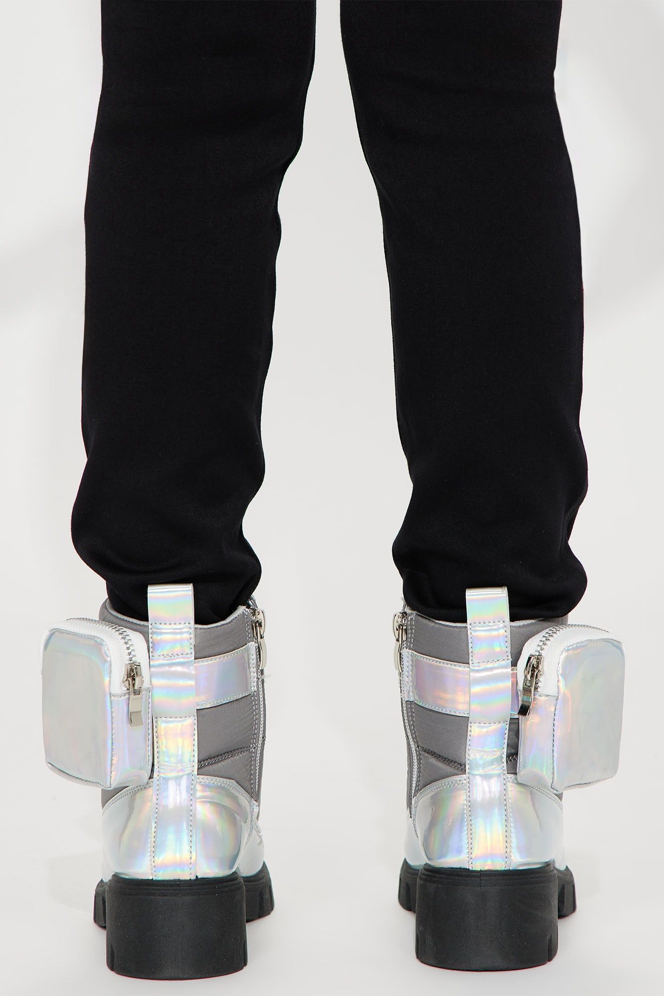 Mini Ready To Go Chunky Lace Up Combat Boots - White sold by Fashion Nova product image thumbnail 4