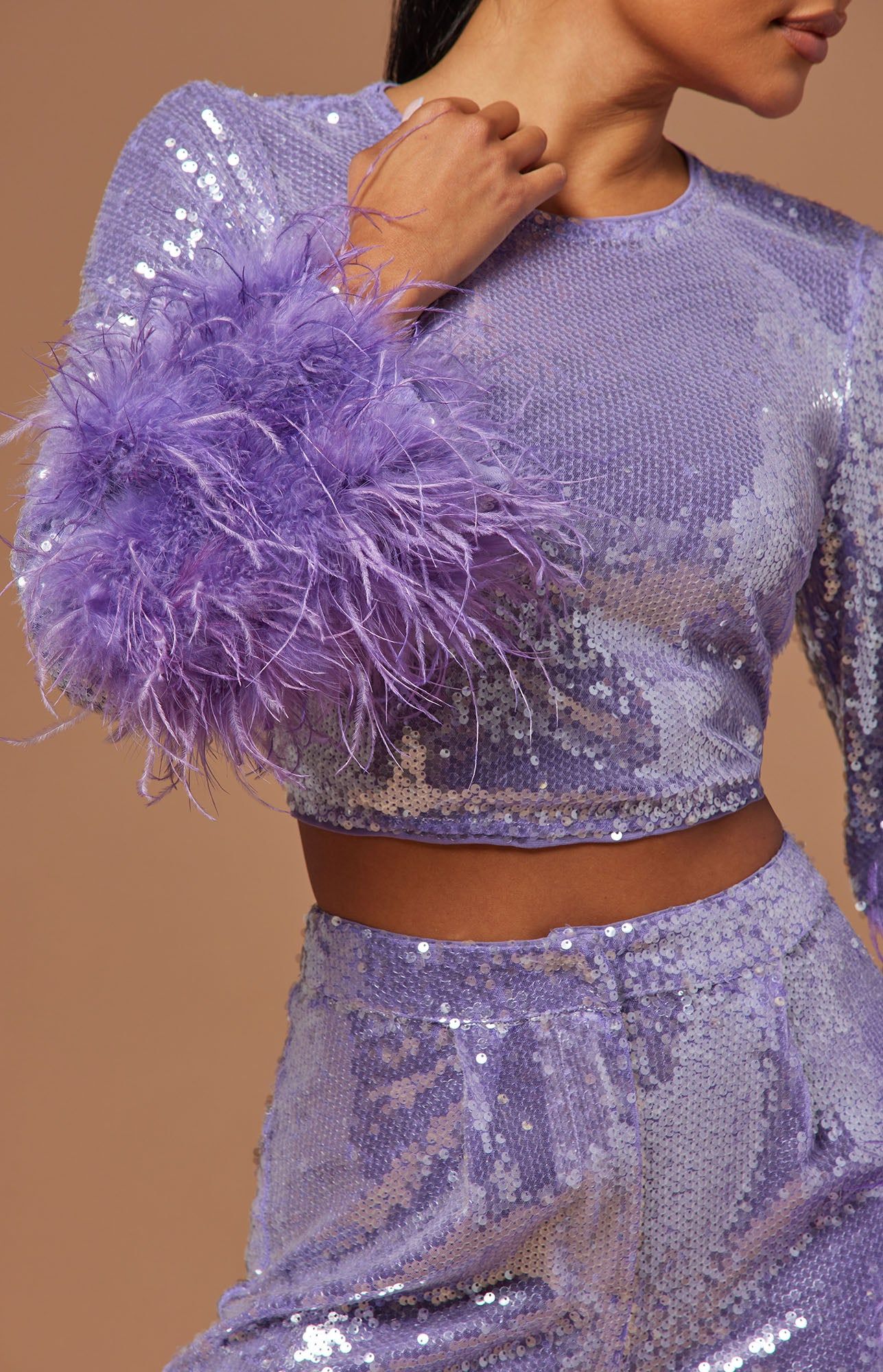 Sofia Sequin Crop Top - Lavender sold by Fashion Nova product image thumbnail 2