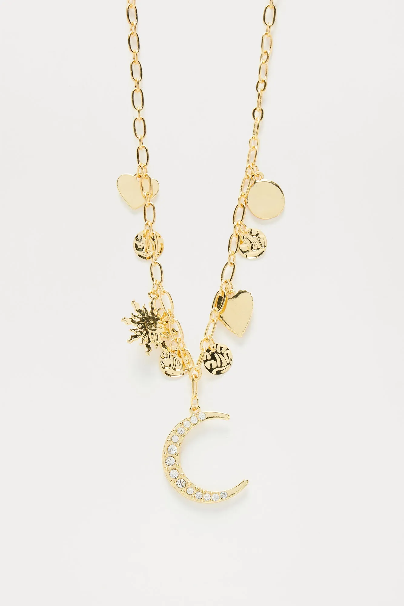 Love You To The Moon And Back Charm Necklace - Gold sold by Fashion Nova product image thumbnail 3