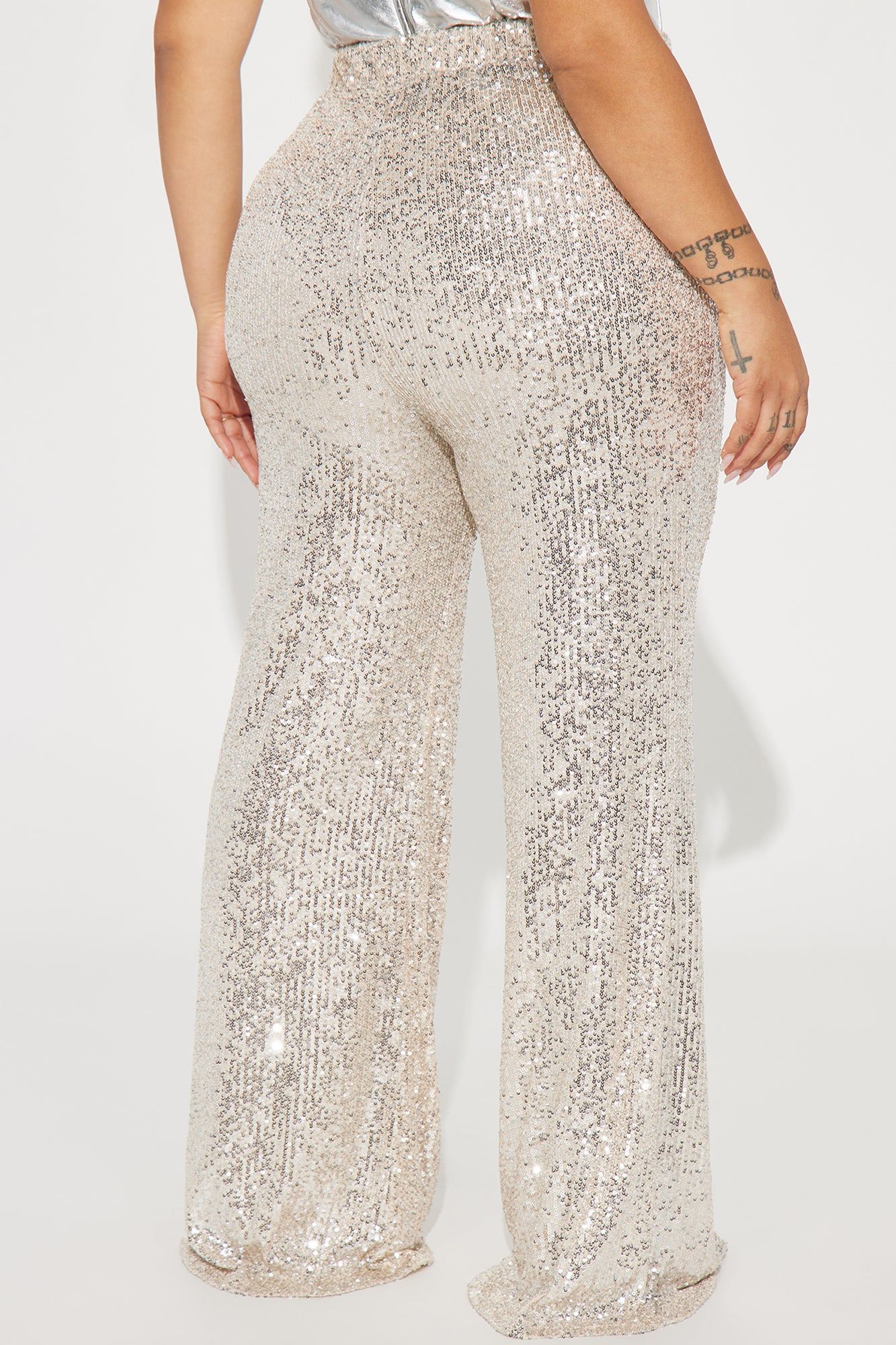 After Glow Sequin Flare Pant - Cream sold by Fashion Nova product image thumbnail 6