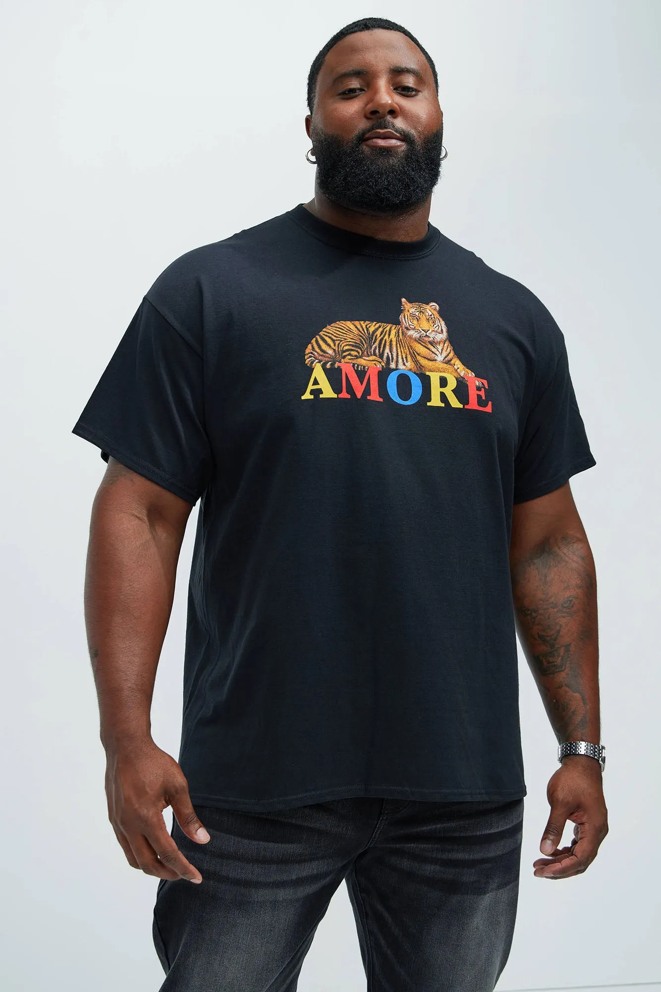 Amore Tigre Short Sleeve Tee - Black sold by Fashion Nova product image thumbnail 4