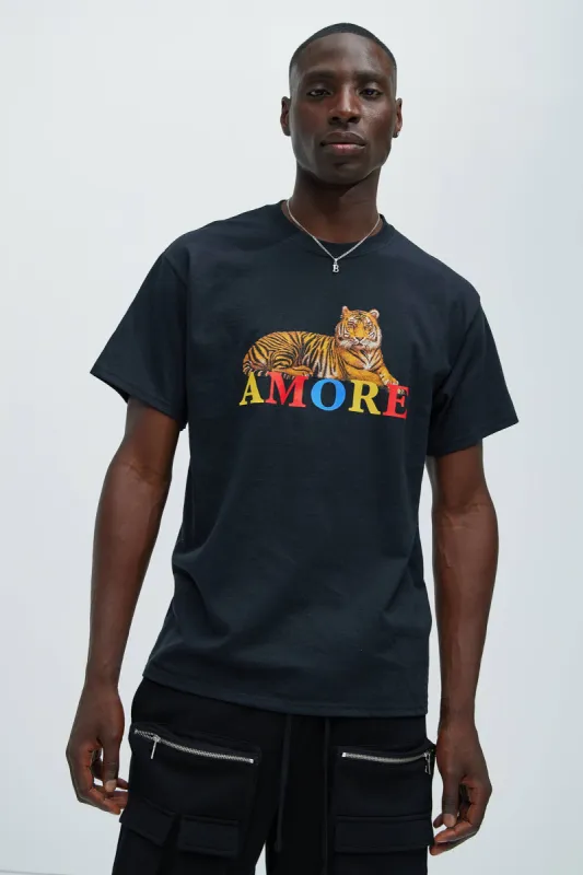 Amore Tigre Short Sleeve Tee - Black sold by Fashion Nova