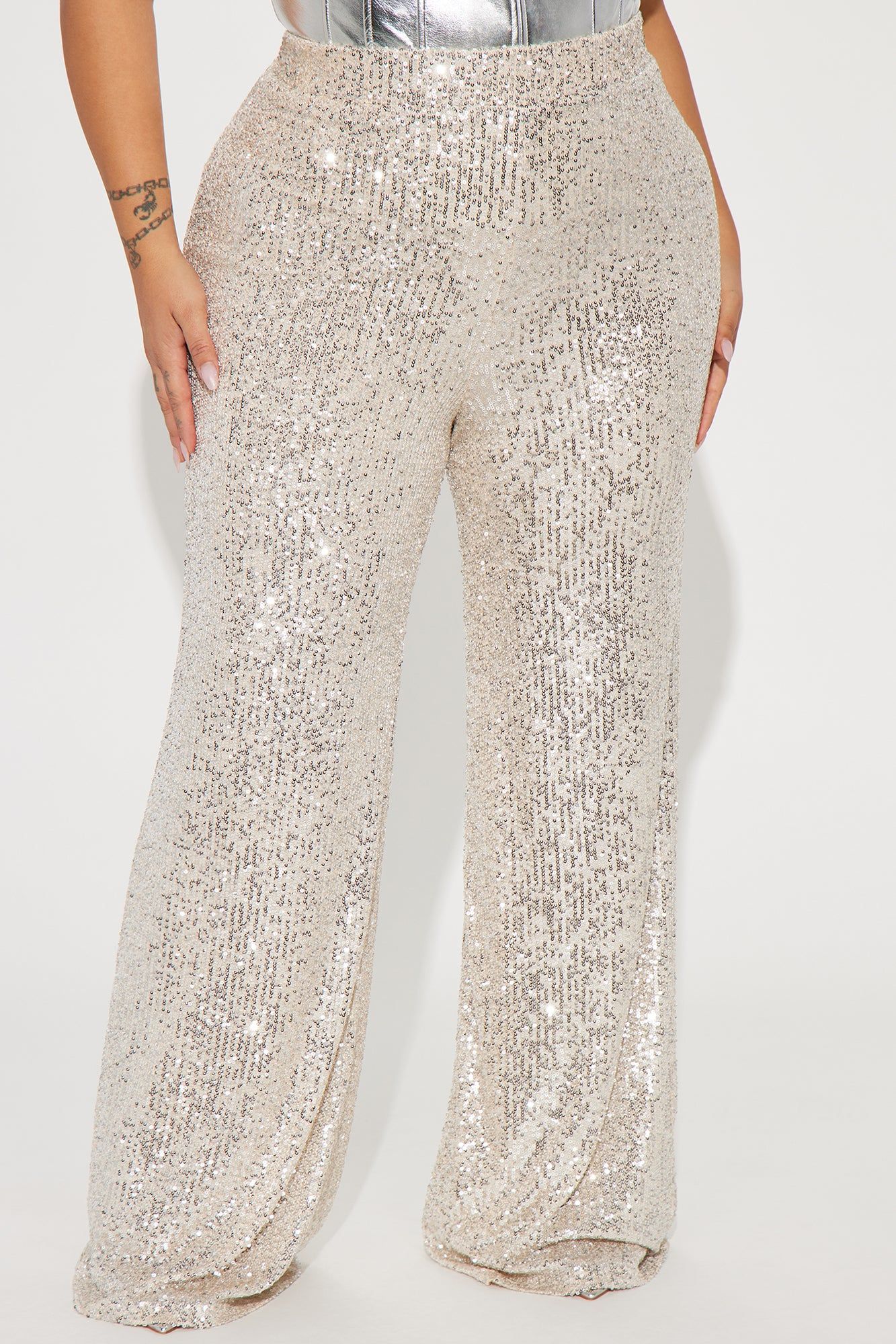 After Glow Sequin Flare Pant - Cream sold by Fashion Nova product image thumbnail 5