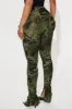 Watch Out Printed Stacked Pant - Olive/combo sold by Fashion Nova