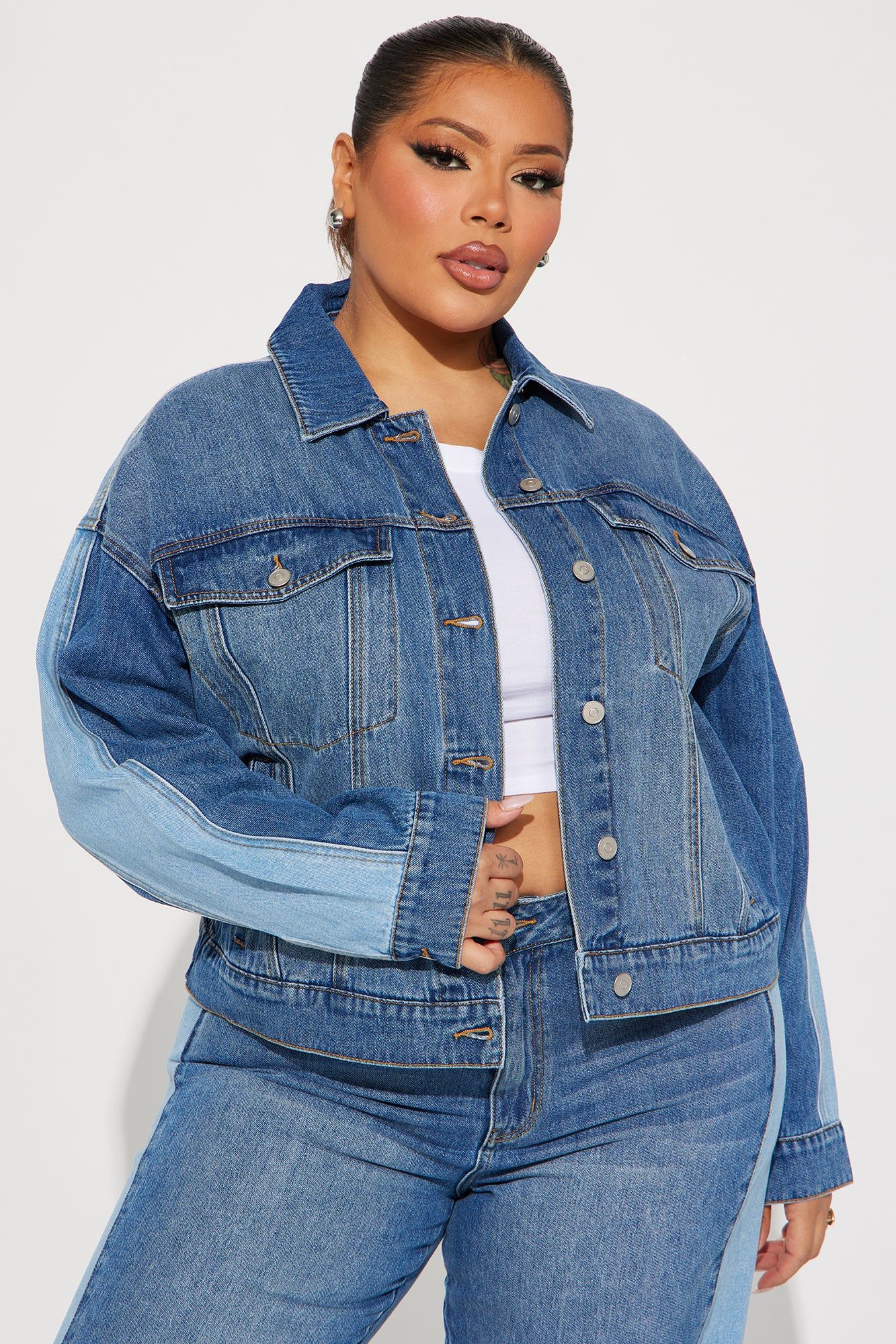 Double Down Denim Jacket - Medium Wash sold by Fashion Nova product image thumbnail 4