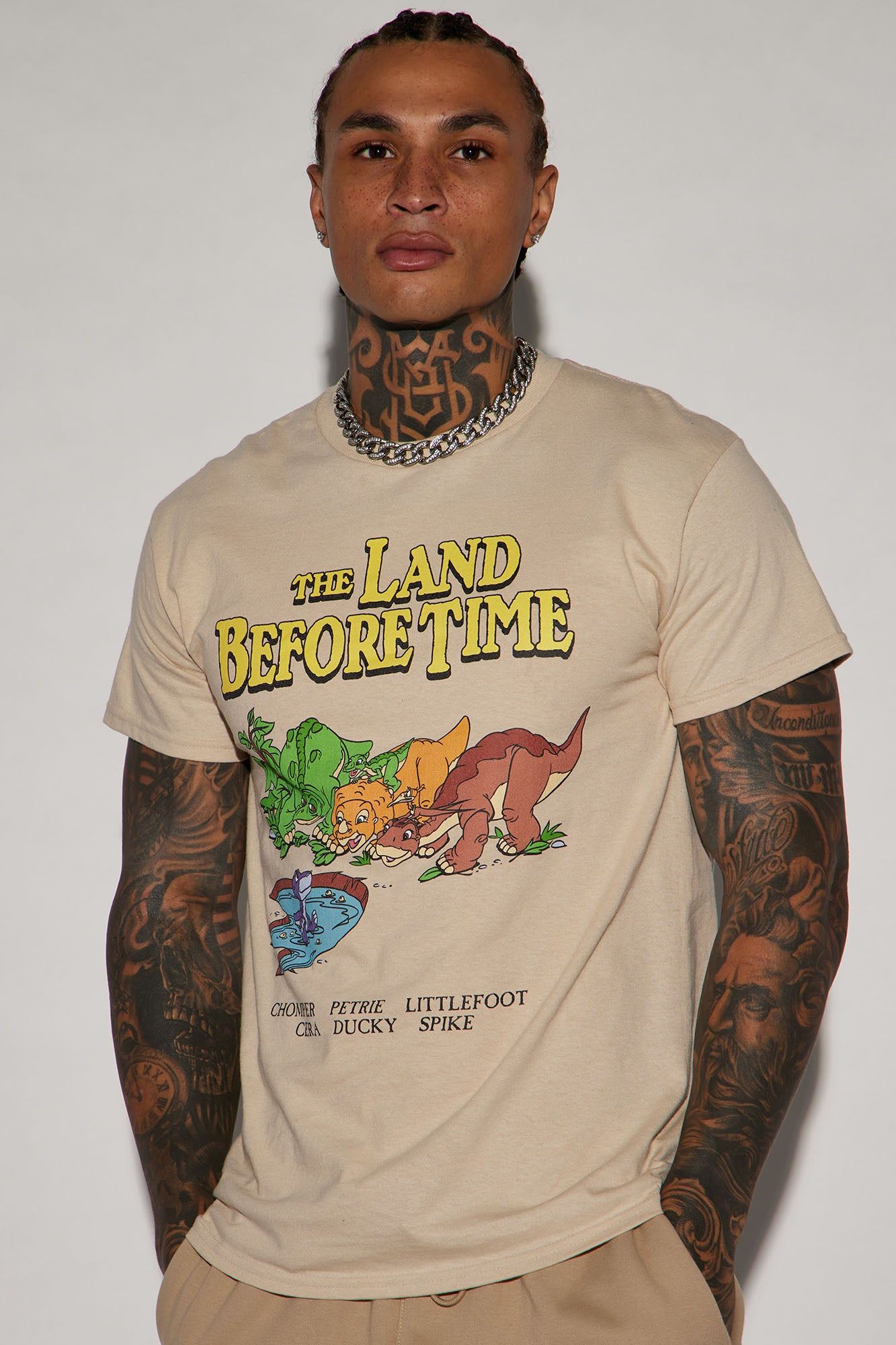 The Land Before Time Short Sleeve Tee - Sand sold by Fashion Nova