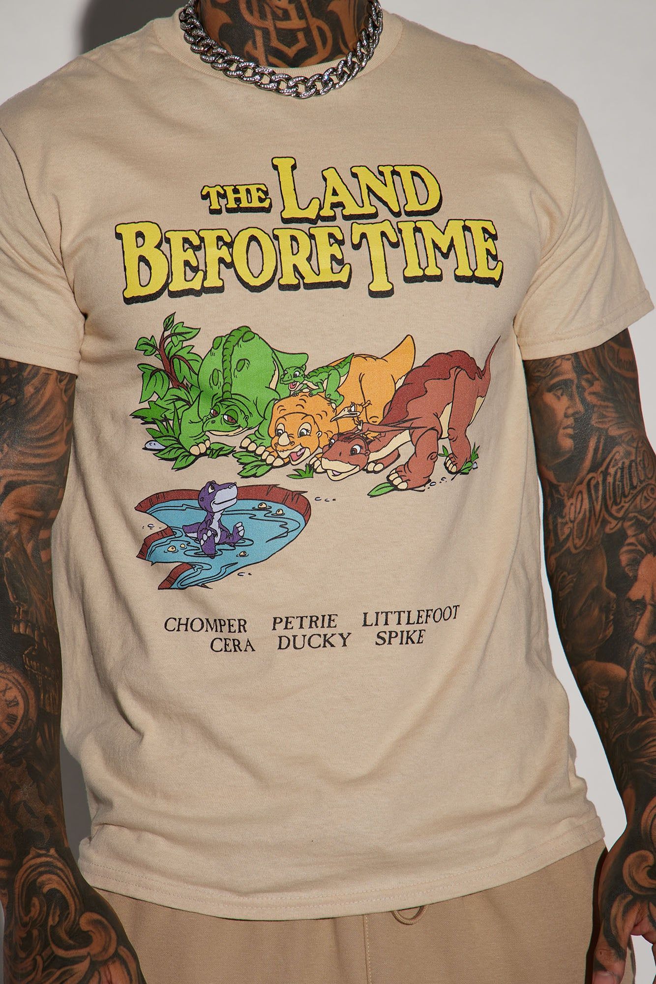 The Land Before Time Short Sleeve Tee - Sand sold by Fashion Nova product image thumbnail 4