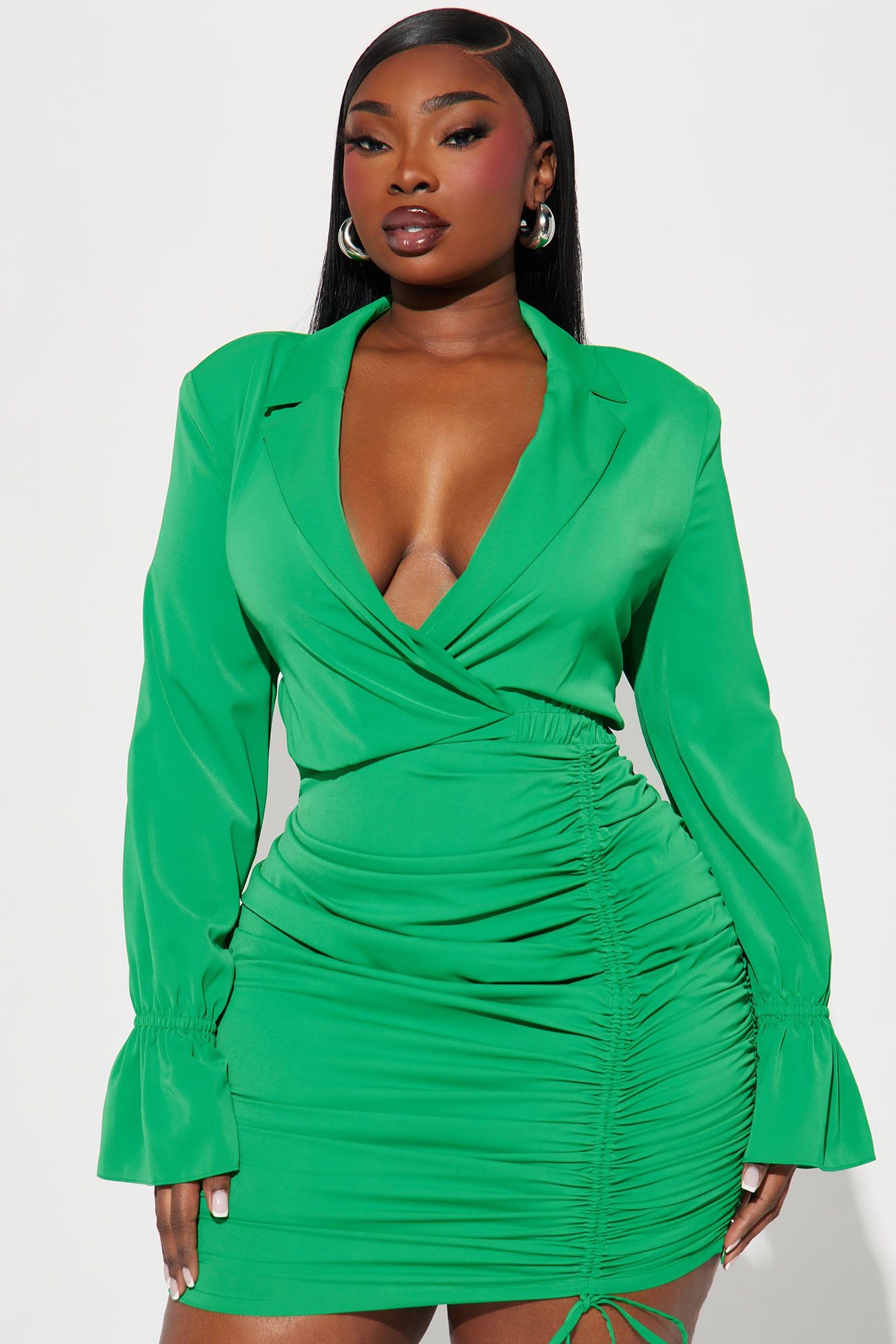 Karina Ruched Mini Dress - Kelly Green sold by Fashion Nova product image thumbnail 5