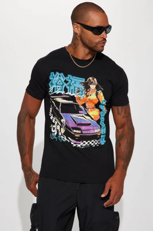 Charged Up Short Sleeve Tee - Black sold by Fashion Nova