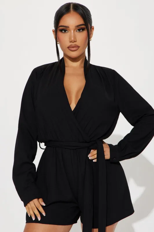 Nice For What Romper - Black made by Fashion Nova