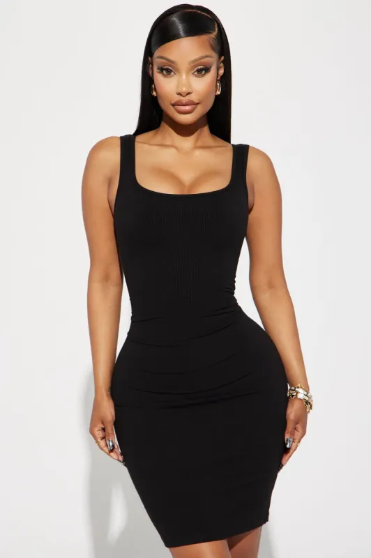 Audrey Shapewear Midi Dress - Black sold by Fashion Nova