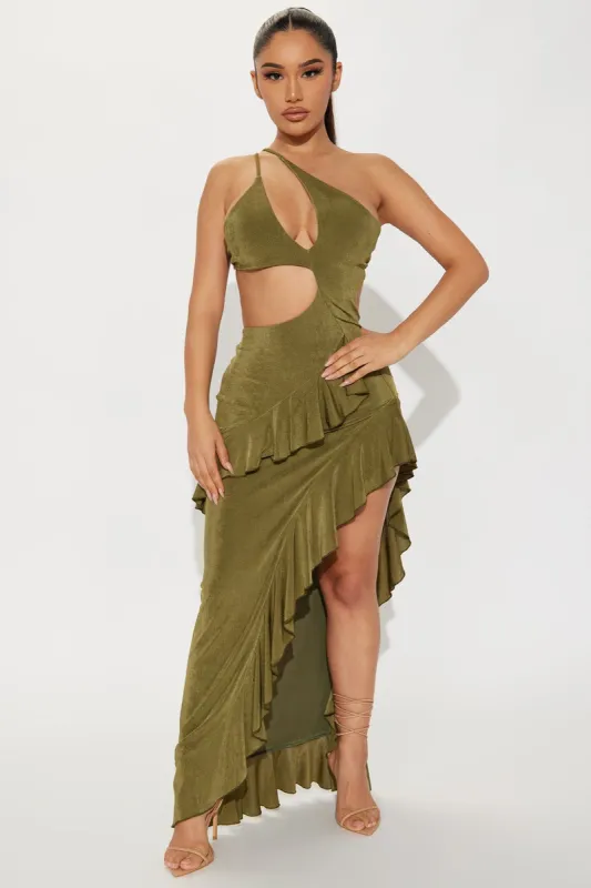 Meryl Maxi Dress - Olive sold by Fashion Nova