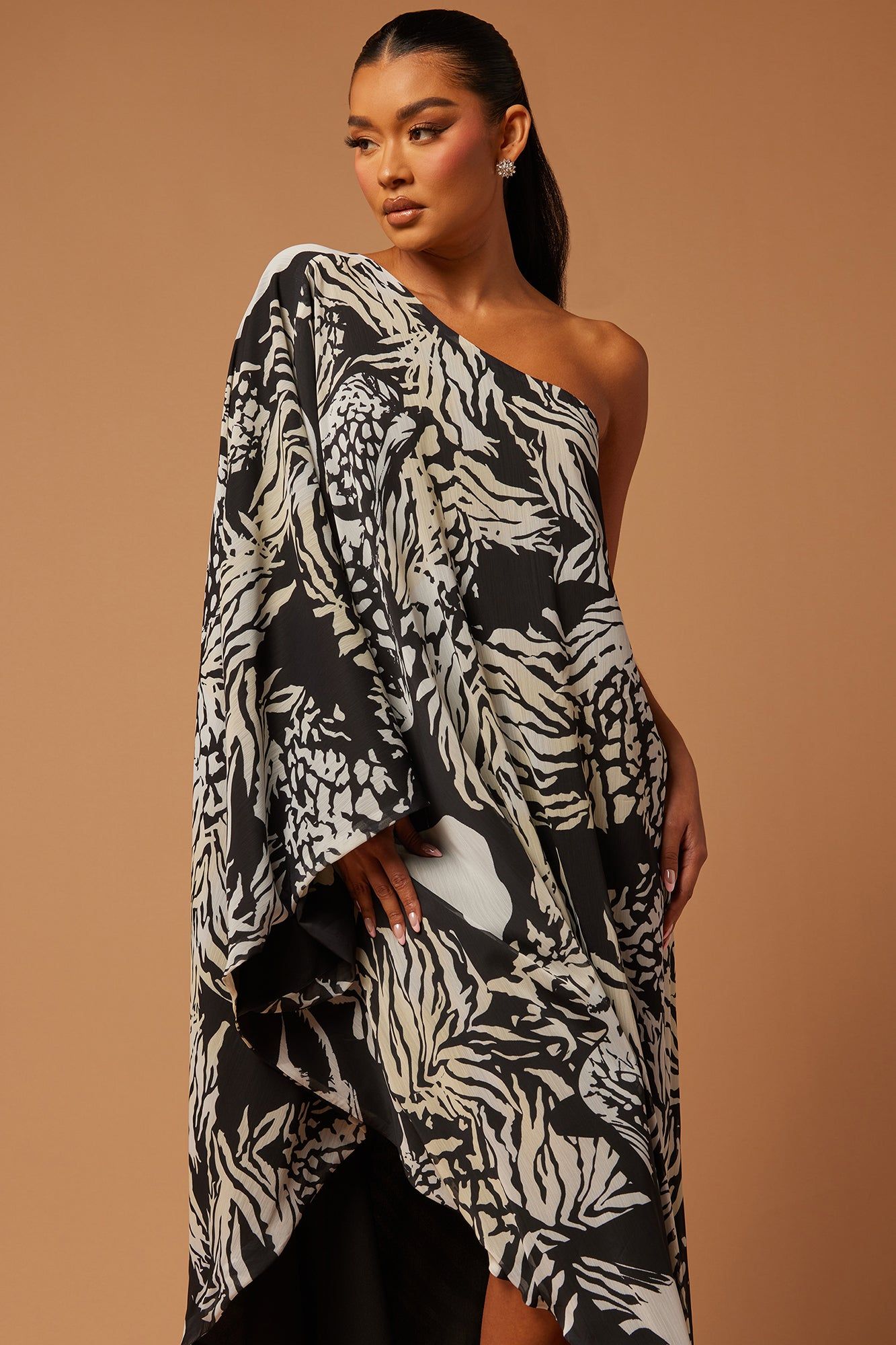 Waverly Chiffon Maxi Dress - Black/White sold by Fashion Nova product image thumbnail 2