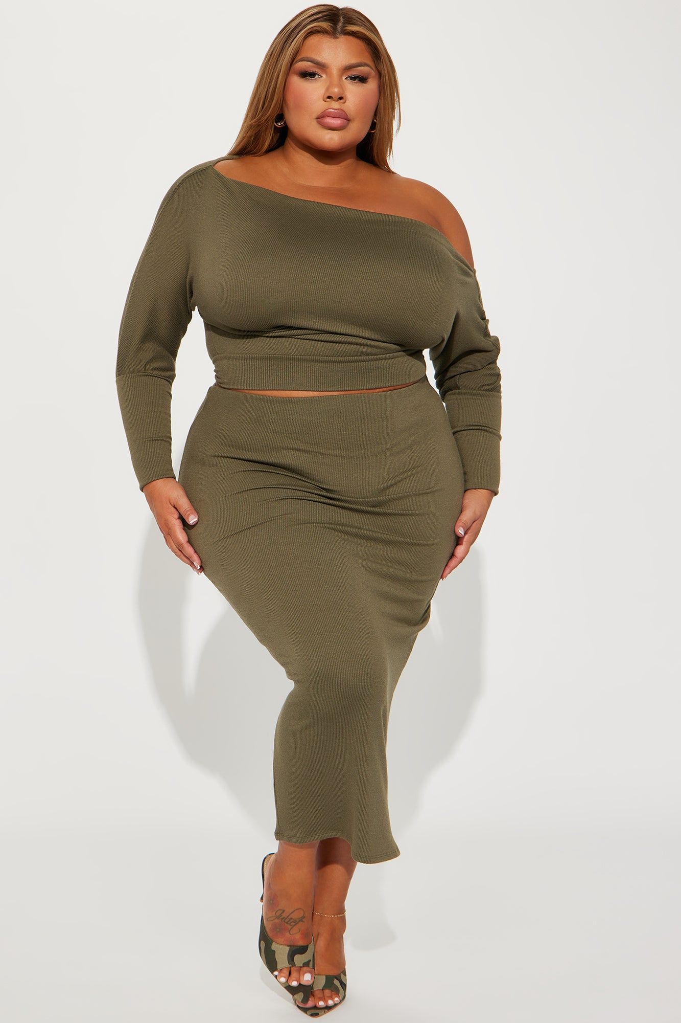 Camilla Sweater Skirt Set - Olive sold by Fashion Nova product image thumbnail 4