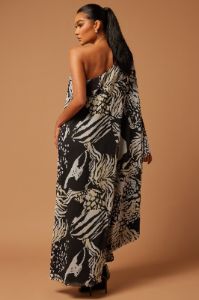 Waverly Chiffon Maxi Dress - Black/White sold by Fashion Nova