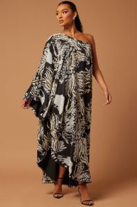 Waverly Chiffon Maxi Dress - Black/White sold by Fashion Nova