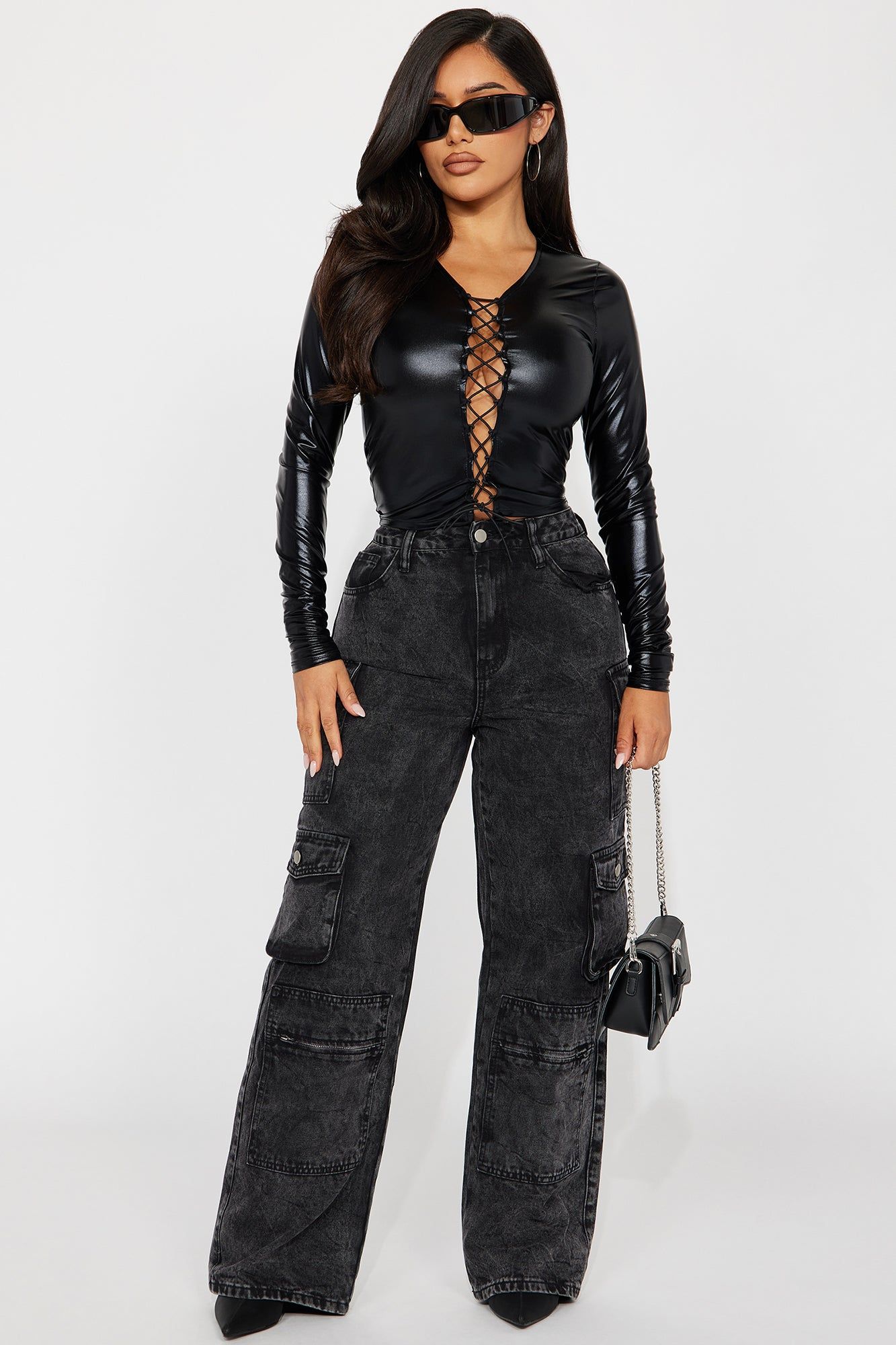 Popular Demand Faux Leather Top - Black sold by Fashion Nova product image thumbnail 2