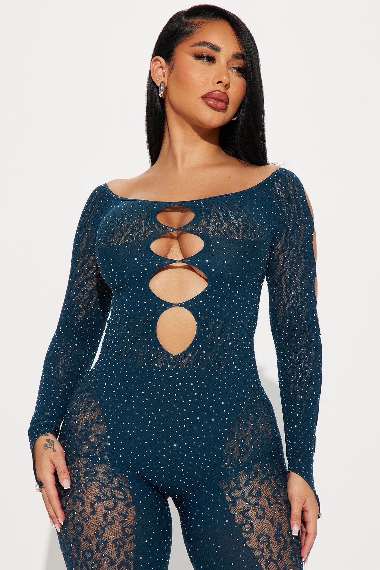 Sierra Embellished Seamless Jumpsuit - Teal sold by Fashion Nova product image thumbnail 2