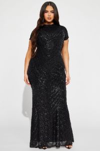 Meet On The Dancefloor Sequin Maxi Dress - Black sold by Fashion Nova