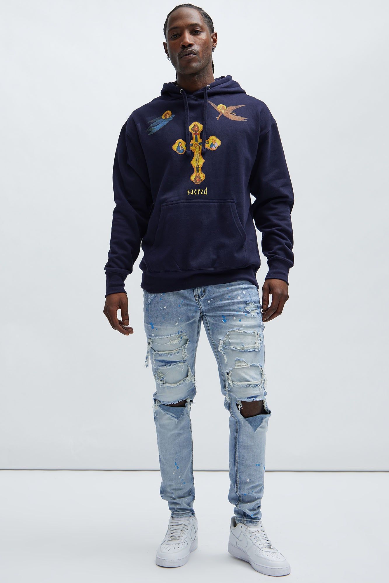 Forever Sacred Hoodie - Navy sold by Fashion Nova product image thumbnail 2