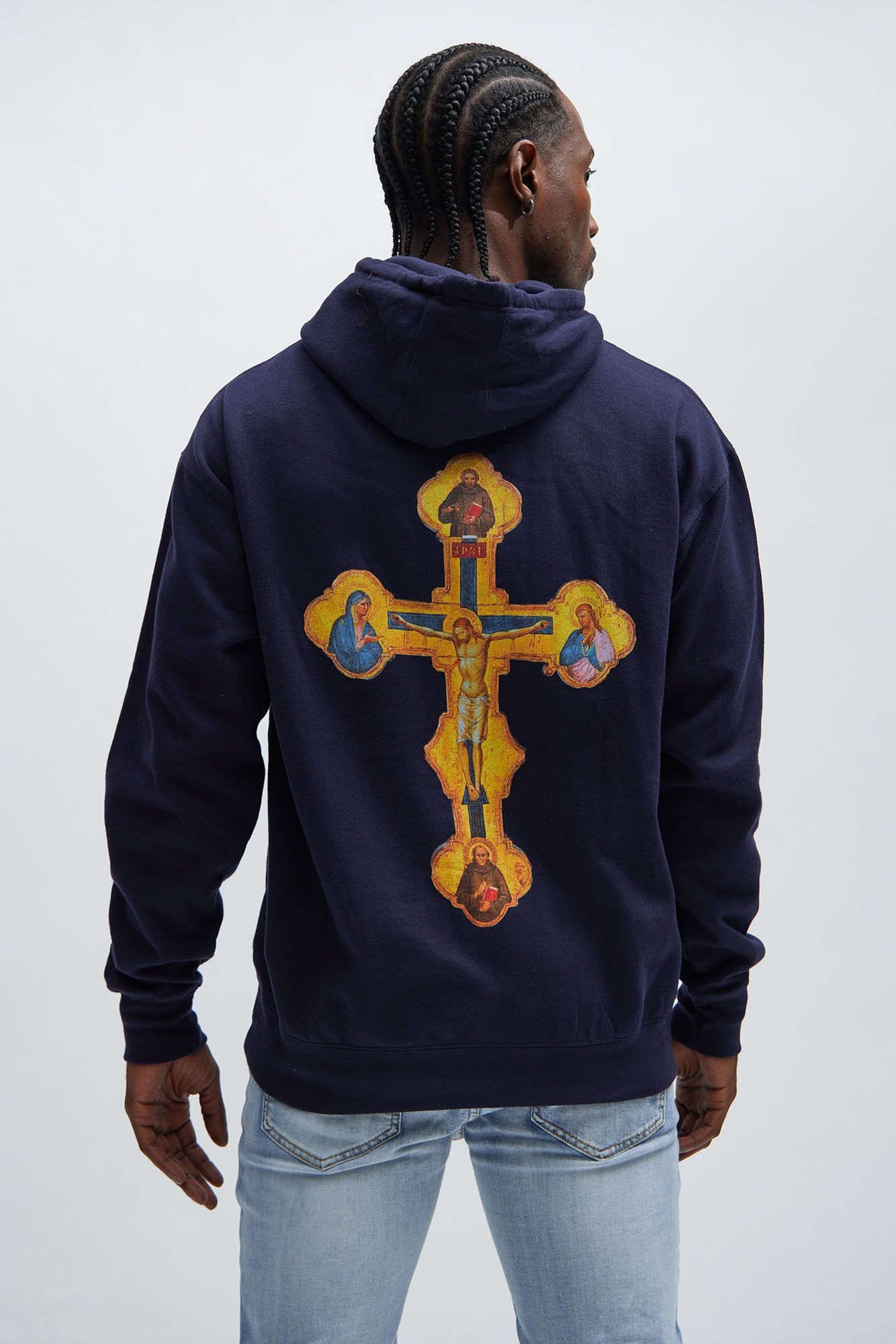 Forever Sacred Hoodie - Navy sold by Fashion Nova product image thumbnail 4