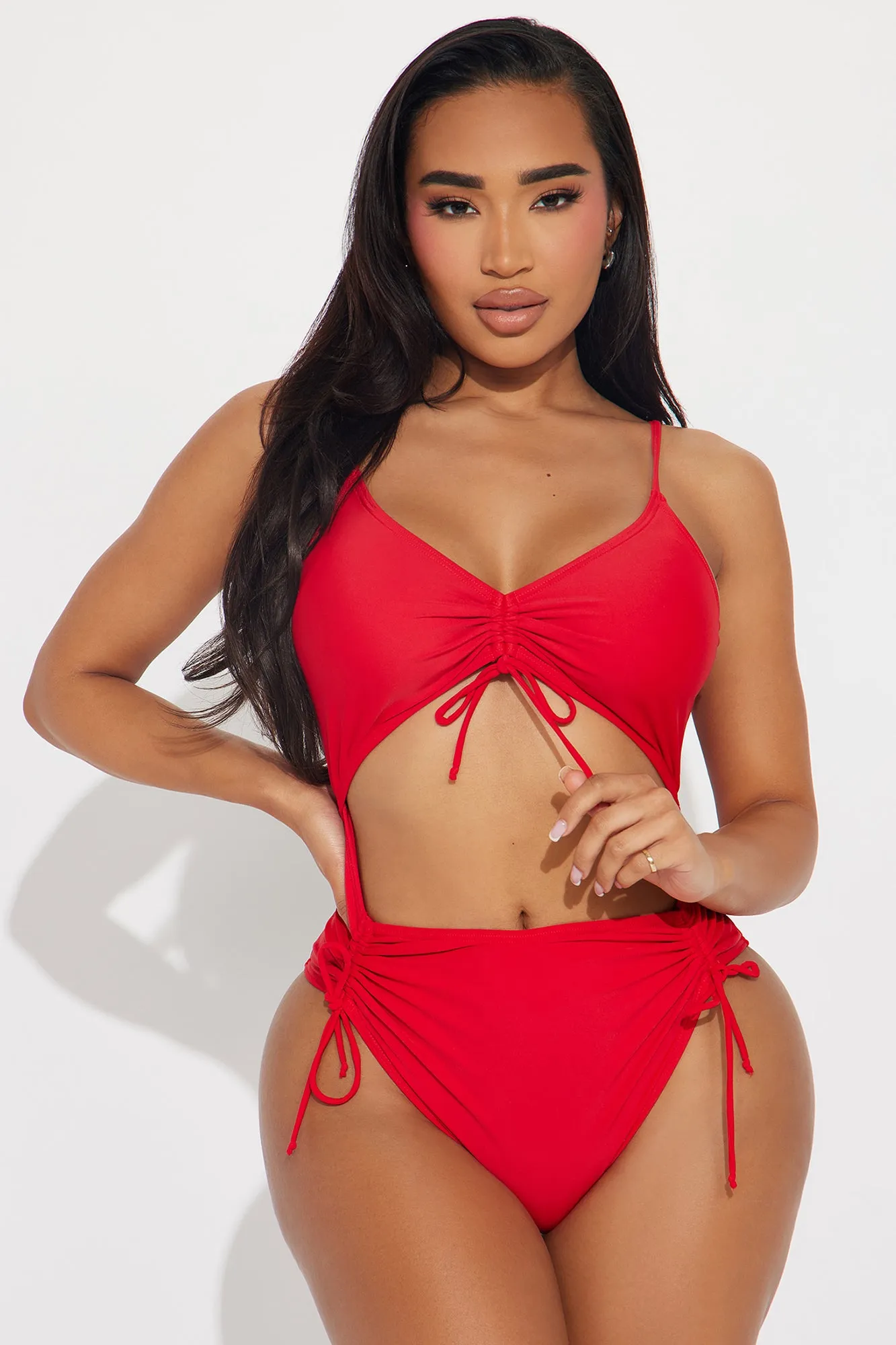 Emery Cut Out 1 Piece Swimsuit - Red sold by Fashion Nova