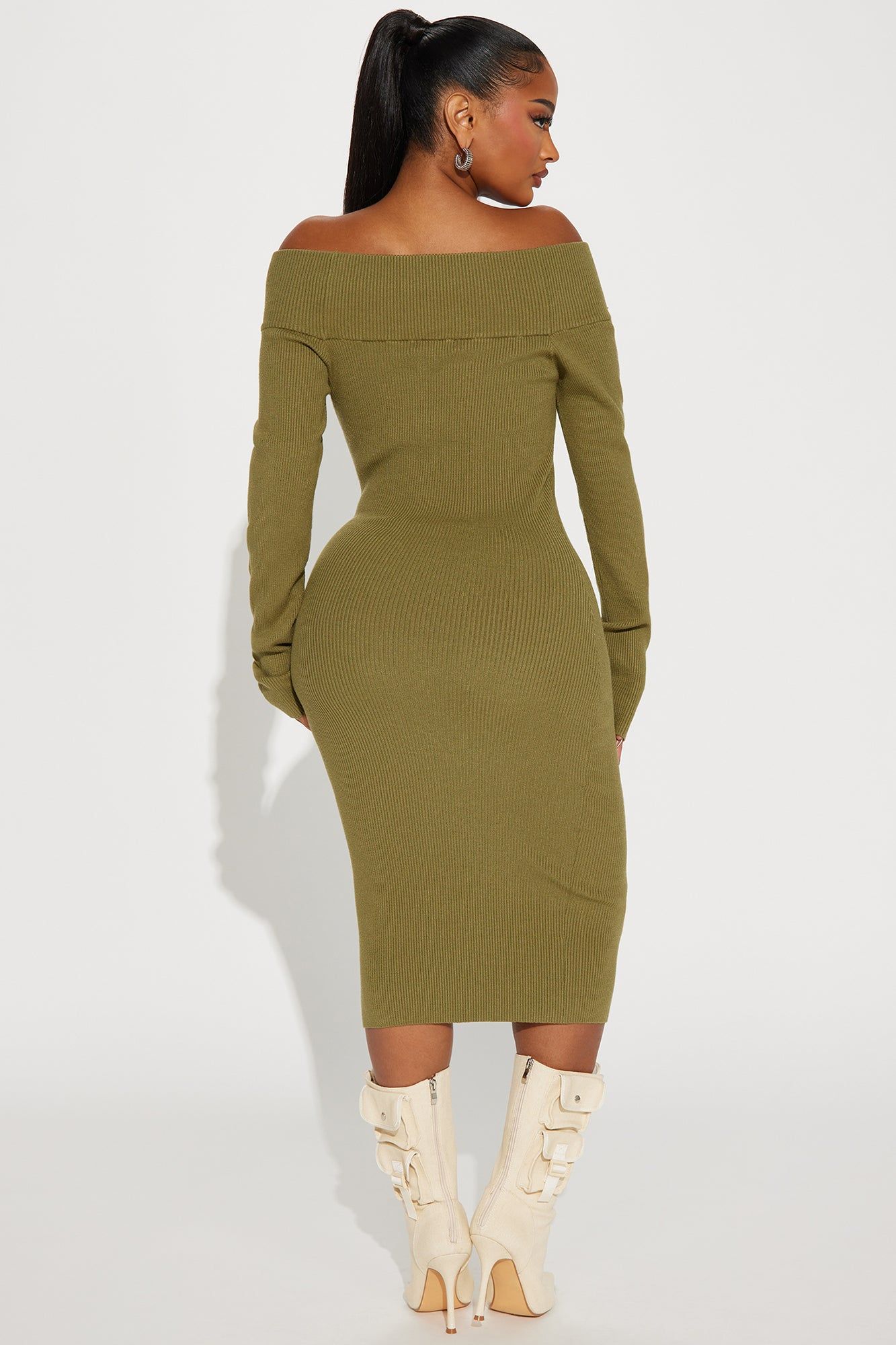 Tatiana Sweater Midi Dress - Olive sold by Fashion Nova product image thumbnail 3