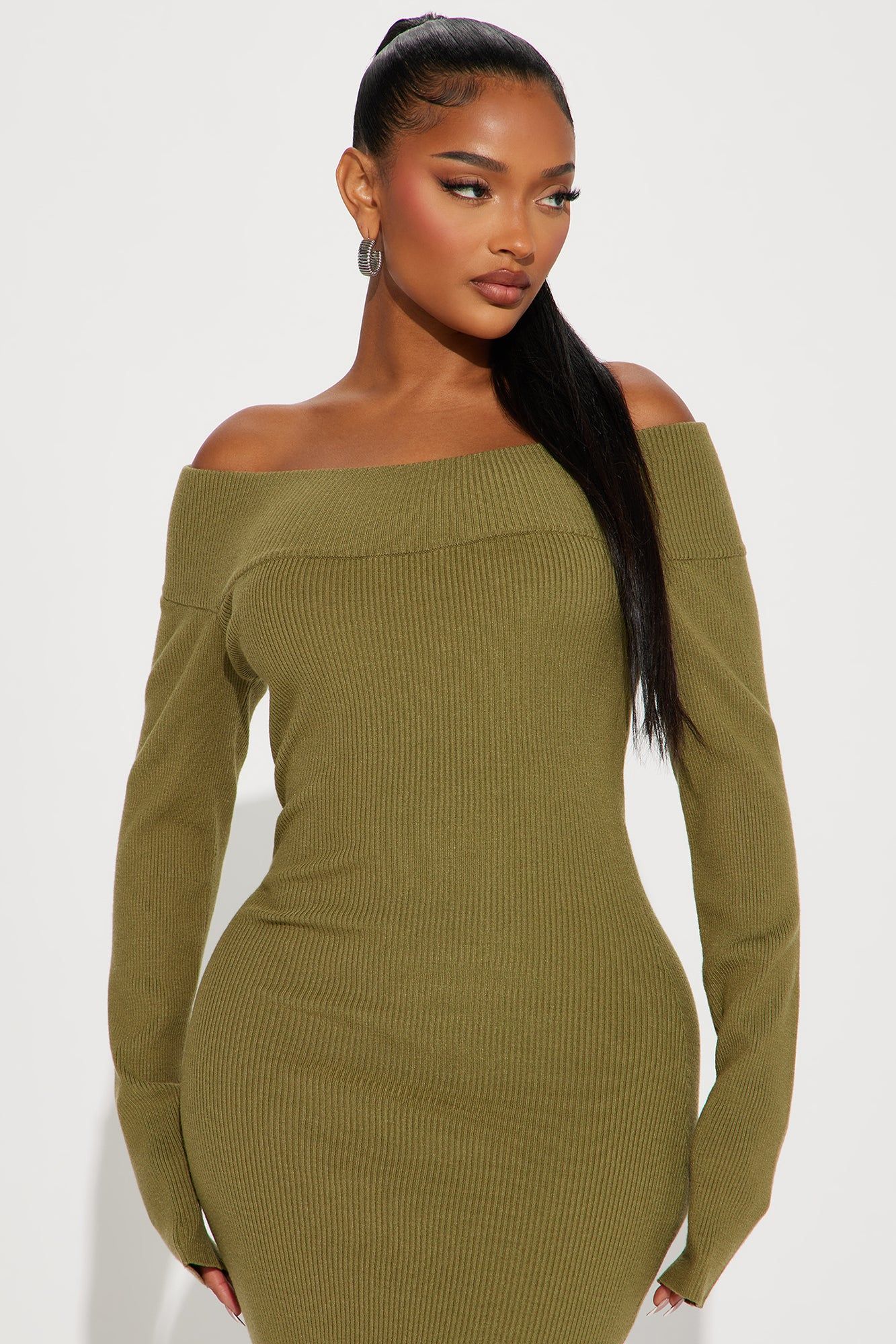 Tatiana Sweater Midi Dress - Olive sold by Fashion Nova product image thumbnail 2